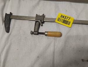 lot 34377 image: Vintage Wood Handle clamp