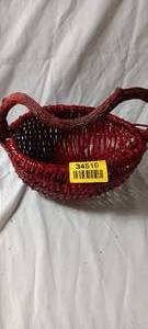 lot 34510 image: Red Wooden Basket