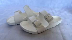 lot 654 image: Birkenstock Arizona White EVA Sandals size 34