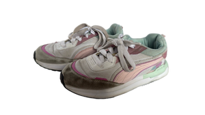 lot 667 image: Puma Retro Running Sneakers - Pink and Mint