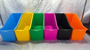 lot 682 image: Rainbow Storage File Holders Set