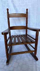 lot 703 image: Traditional Wooden Childs Rocking Chair