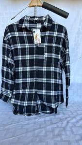 lot 757 image: PrettyGarden Womens Long Sleeve Plaid Button-Up Shirt Size S