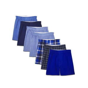 lot 767 image: Fruit of the Loom Boys Underwear  5 Pack Tartan Plaid Boxers  Sizes S