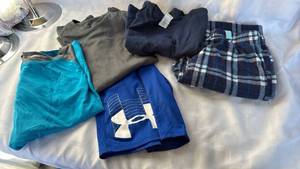 lot 797 image: Under Armour Clothing Lot 5 Pieces Shirts and Plaid Pants Used