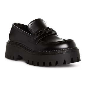 lot 747 image: Steve Madden Women s Aerin Lug Sole Chain Design Chunky Heel Loafer Slip On Shoe (Black  size 8)