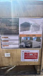 lot 10421 image: Metal Frame Carport 12ft x 20ft SDLC1220