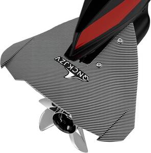 lot 101758 image: Universal Whale Tail Hydrofoil Stabilizer Fin Kit for Outboard & Stern Drive Motors (40-200 HP) - Enhance Performance & Stability Carbon Design (Carbon Design BLACK)