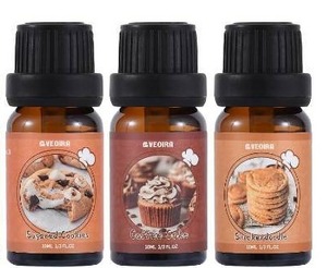 lot 201634 image: Bakery Fragrance Oils Set, AVEOIRA Sweet Essential Oil Set for Diffuser, Candle, Soap Making Scented Oils, Snickerdoodle, Creamy Vanilla, and Coffee Cake, 3x10ml