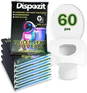 lot 201640 image: 60 Pcs XL Flushable toilet seat covers for Public Toilets for all