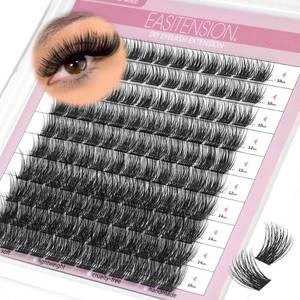 lot 201642 image: DIY Eyelash Extension Lash Clusters 120 Clusters False Eyelash 3D Effect Individual Natural Lashes Set at Home Eyelash Extension Kit Lashes Pack Volume Cross Mixed