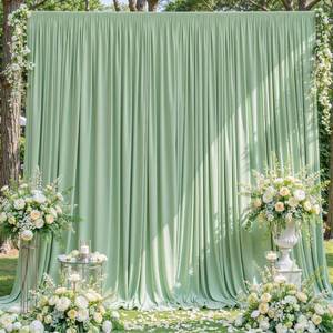 lot 201647 image: 10x10 Sage Green Backdrop Curtain for Parties Wrinkle Free Dark Green Photo Curtains Backdrop Drapes Fabric Decoration for Baby Shower Birthday Party Photography 5ft x 10ft,2 Panels