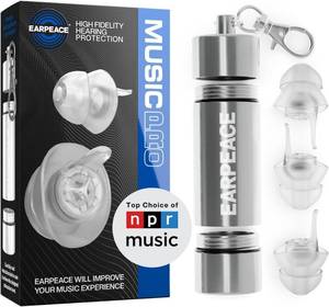 lot 201661 image: EARPEACE Music PRO - Concert Ear Plugs - Earplugs for Noise Reduction up to 20dB - High Fidelity Ear Plugs for Concerts, Musicians and Live Events - Reusable Earplugs - Includes Filter Set and Case