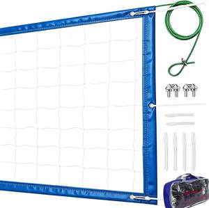 lot 201668 image: Professional Volleyball Net Outdoor Heavy Duty, All Weather Enhanced, 32x3FT Regulation Official Size, 46FT Aircraft Steel Cable, Portable Replacement Net for Backyard Beach Pool Indoor
