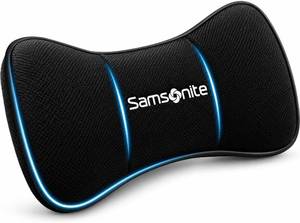 lot 201669 image: SAMSONITE Car Neck Pillow   Memory Foam Car Seat Headrest Cushion, Ergonomic Neck Support for Driving, Comfortable Head Rest for Long Trips, Travel Pillow for Cars & Office Chairs, Black