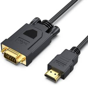 lot 201682 image: BENFEI HDMI to VGA 6 Feet Cable, Uni-Directional HDMI Computer to VGA Monitor Cable (Male to Male) Compatible for Computer, Desktop, Laptop, PC, Monitor, Projector, HDTV, Roku, Xbox