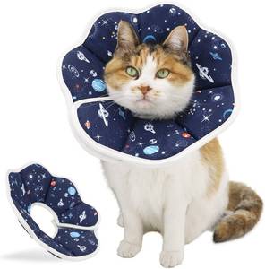 lot 201694 image: Soft Cat Cone, Adjustable Recovery Collar After Surgery to Prevent Licking Wound, Protective Cat Neck Cone, Comfortable Pet Elizabethan Collar for Cats Kittens and Puppies (M)