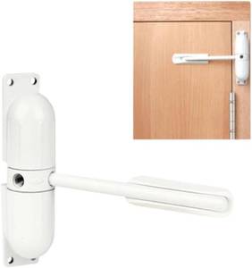 lot 201704 image: Door Closer Automatic Safety Spring Door Closer   Easy to Install to Convert Hinged Doors to Self-Closing  White