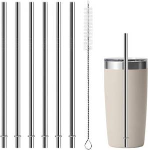 lot 201708 image: 7 Inch Metal Straws Replacement for 81012 Tumbler, 7 x 0.31 (8mm) Straw