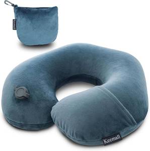 lot 301678 image: Keemall Portable Inflatable Travel Neck Pillow for Airplane, Car & Office