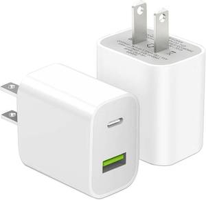 lot 301698 image: 2 Pack USB C Charger Block, Dual Port Type C Wall Charger Charging Power Adapter Cube for iPhone 1414 Pro14 Pro Max14 Plus131211, XSXRX, iPad, Samsung, More