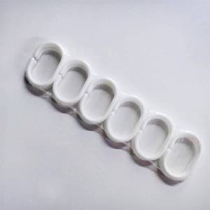 lot 301724 image: 12 Pcs Plastic Shower Curtain Rings,Pack of 12 White Bathroom Shower Hooks Loop Clips Bath Drape Replacement C-Rings Pole and Rail Window Rod