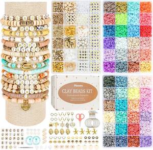 lot 301734 image: Pizooro Clay Beads 3 Boxes 10500pcs Bracelet Making Kit Friendship Bracelet