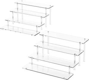 lot 401625 image: 4 Tier Acrylic Display Risers, Clear Perfume Organizer, Cupcake Stand