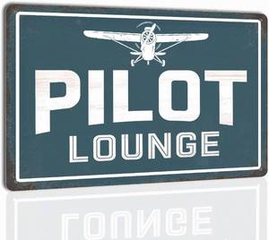 lot 401632 image: Airplane Decor Aviation Wall Art - Vintage Plane Tin Sign for Pilot Lounge, Man Cave, or Airplane Hangar, 12x8 Inch Metal Plaque - Aviation Gifts for Men and Aesthetic Room Decor