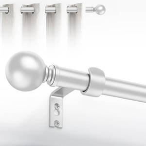 lot 401641 image: HeiDear Curtain Rods for Windows 30 to 45 Inches, 58 Silver Metal Curtain Rod, Adjustable Single Window Rods for Bedroom, Living Room, Kitchen, Office