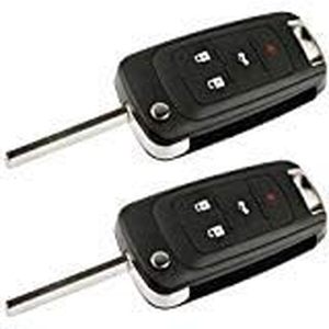 lot 401675 image: Key Fob Keyless Entry Remote Flip Shell Case & Pad fits Buick, Chevy, GMC, Set of 2