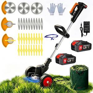 lot 111790 image: 3-in-1 Cordless Weed Wacker Electric Weed Eaters, Lightweight Stringless Grass Trimmer Edger Brush Cutter with 2 Batteries, 32 Blades & Wheels for Yard Garden Lawn