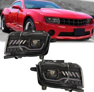 lot 111792 image: Retails for $152 ChaiBayn Black LED Tube Projector Headlight Assembly, Compatible with 2010-2013 Chevy Camaro, Driver & Passenger Side Pair, Style A