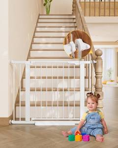 lot 111813 image: InnoTruth 29.6-39.1 in Wide Baby Gate for Stairs and Doorways, White