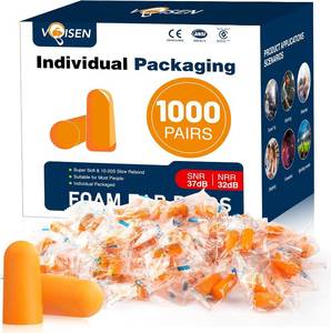 lot 111829 image: VOISEN Ear Plugs, 1000 Pairs Ear Plugs for Sleeping