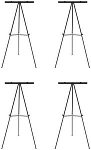 lot 211721 image: Retails for $120 U.S. Art Supply 66 High Boardroom Black Aluminum Flip Chart Easel, 4-Pack