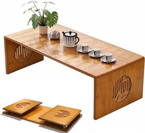 lot 211744 image: Folding Japanese Floor Table -31.5 inch Bamboo Coffee Table Small