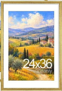 lot 311634 image: 24x36 Poster Frame Set of 1, Vintage Photo Frames, Rustic Gold