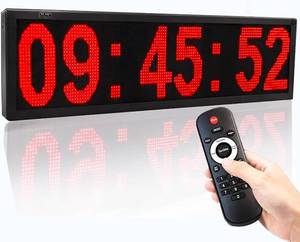lot 311641 image: XW big oversized clocktimer 28, indoor and outoor use, with large time for home, office, gym Large display clock with date, timer, countown, interval timer with remote controller. Aluminum housing