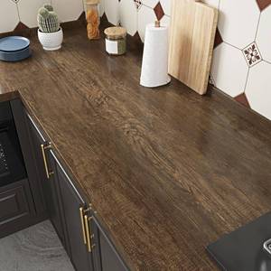 lot 411562 image: 24x394 Large Brown Wood Contact Paper Kitchen Countertop Peel and Stick Waterproof Vintage Wood Grain Contact Paper for Caountertops Removable Wooden Wallpapers for Tables Cabinets Drawers