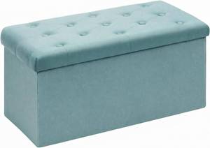 lot 411570 image: B FSOBEIIALEO Folding Storage Ottoman, 31.5 Long Ottomans Bench, Teal