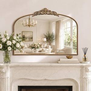 lot 411581 image: Retails for $150 Vintage Gold Wall Mirror 40x29 Baroque Antique Arched Mirror