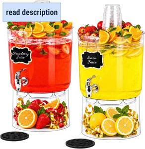 lot 111789 image: 2 Gallon Drink Dispensers for Parties 2 PACK with Stand
