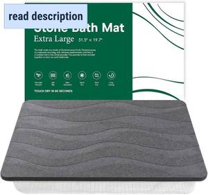 lot 311630 image: Extra Large Stone Bath Mat, Diatomaceous Earth Mat, 31.5x19.7