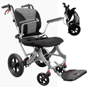 lot 121643 image: Retails for $300 Wheelchairs for Adults Ergonomic Transport Chair Lightweight Foldable with 12-inch Big Wheels for All Terrains Travel Wheelchair with Removable Cushion