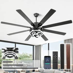 lot 221620 image: Retails for $170 72 Inch Chandelier Ceiling Fans with Lights, Large Modern Ceiling Fan with Remote Control for Living Room Kitchen, Dimmable, 6 Speed Reversible DC Motor, Dual Finish Black