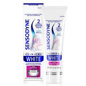 lot 59585 image: Sensodyne Clinical White Stain Protector Toothpaste, 3.4 oz - Retail $10