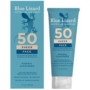 lot 59588 image: Blue Lizard Sheer Face Mineral Sunscreen Lotion - SPF 50 - 1.7 fl oz No Fragrance Added, Paraben-Free, Mineral-Based, Vegan - Retail $23