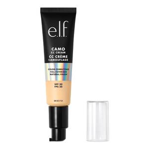 lot 59604 image: e.l.f. Camo CC Cream, SPF 30 Color-Correcting Medium-To-Full Coverage Face Foundation, Delivers An Airbrushed Finish, Vegan & Cruelty-Free, Fair 140 W - Retail $15