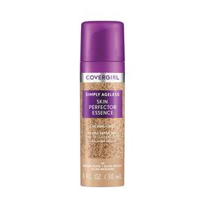 lot 59619 image: Covergirl Simply Ageless Skin Perfector Essence Foundation, 45 Medium-Olive, Tinted Skincare Makeup Hybrid, Sheer Tint, Radiant Finish, Glowy Finish, Vegan Formula, 1.0oz - Retail $15